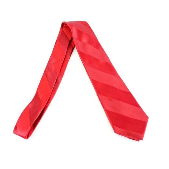 Stafford Red Striped Woven Striped Silk Tie - Picture 6 of 6